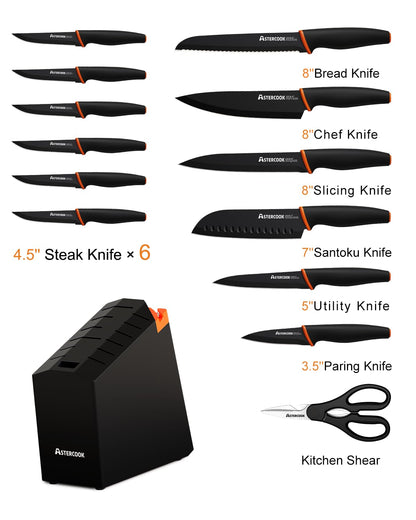 15-Piece Astercook Dishwasher Safe Knife Set