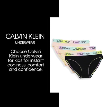 Calvin Klein Girls' Multipack Cotton Hipster Underwear