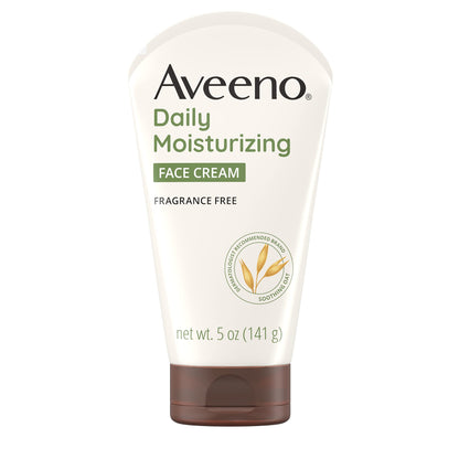 Aveeno Daily Moisturizing Face Cream with Prebiotic Oat for Sensitive Skin, Lightweight Hydrating Face Moisturizer for Dry Skin, Paraben-Free, Fragrance-Free, Dye-Free, 5 FL OZ