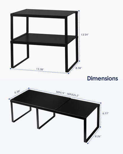 4-Pack Expandable Cabinet Shelf Organizer
