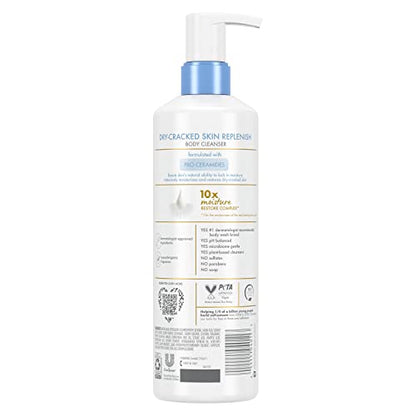 Dove Body Love Body Cleanser Body Wash 3 Count Dry-Cracked Skin Replenish Hypoallergenic for 24 Hour Nourishment & Instant Dryness Relief with Pro Ceramides 17.5 FO