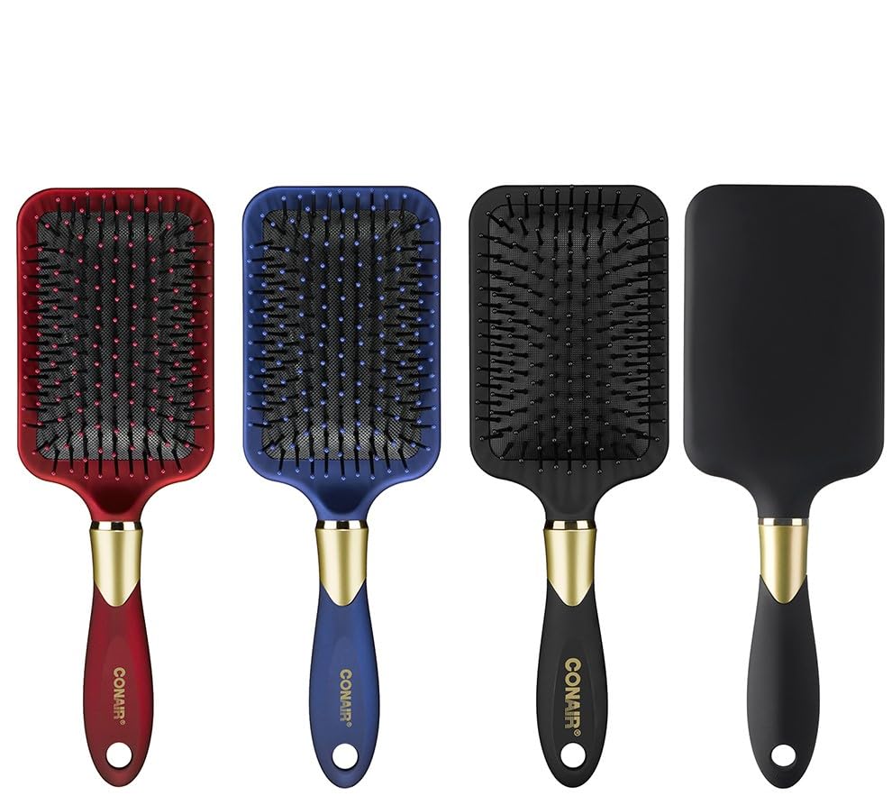 Conair Velvet Touch hair brush - Detangling hair brush - curly hair brush - hair brushes for women - detangler brush - hair brushes for women - Colors at random