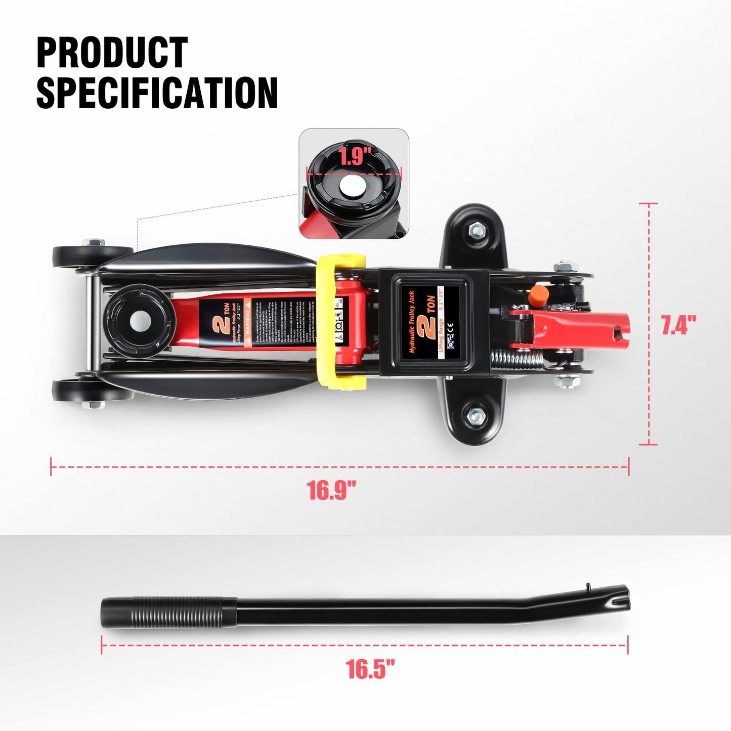 2 Ton Low Profile Hydraulic Floor Jack