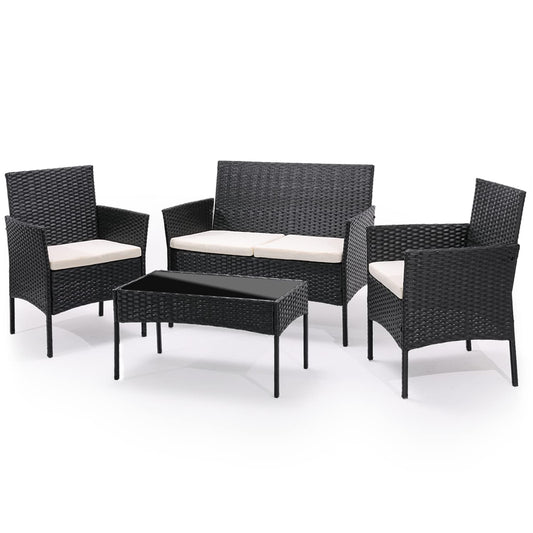 MoNiBloom 4-Piece Patio Furniture Set with Cushions