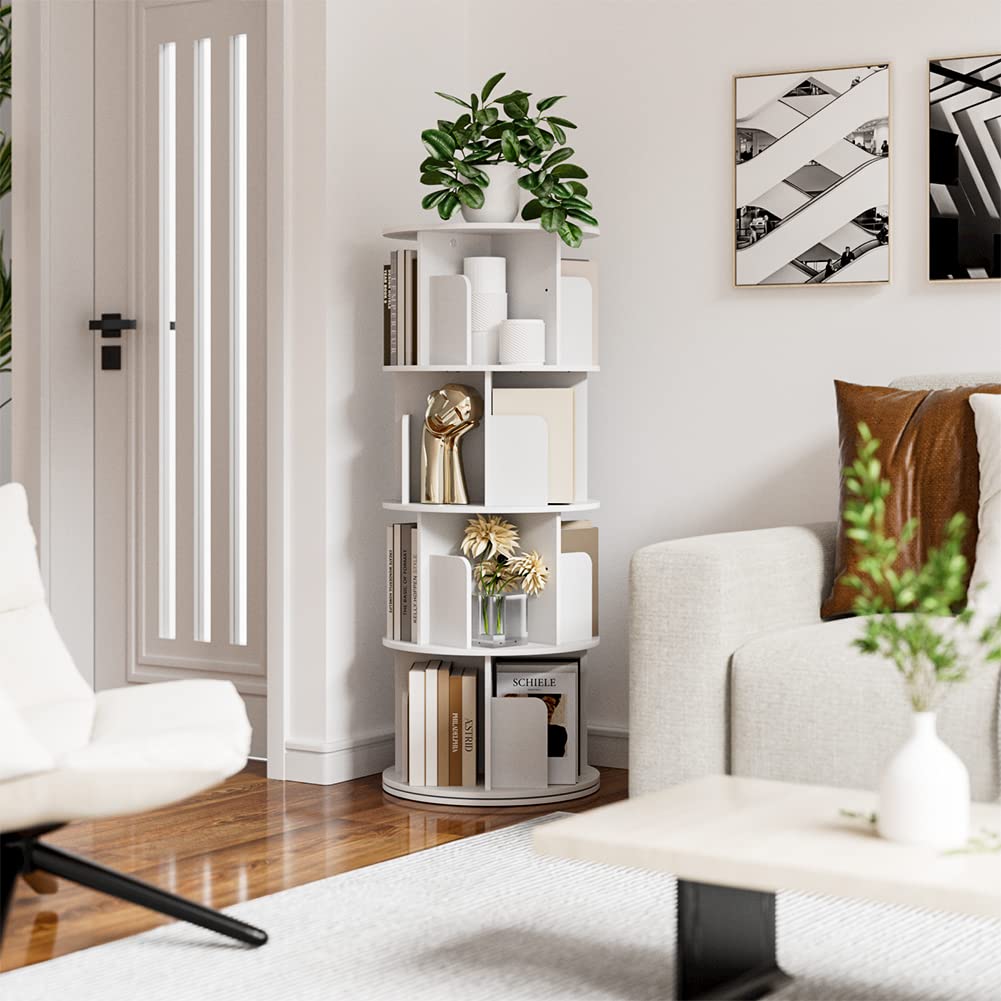 360° Rotating Bookshelf Organizer for Small Spaces