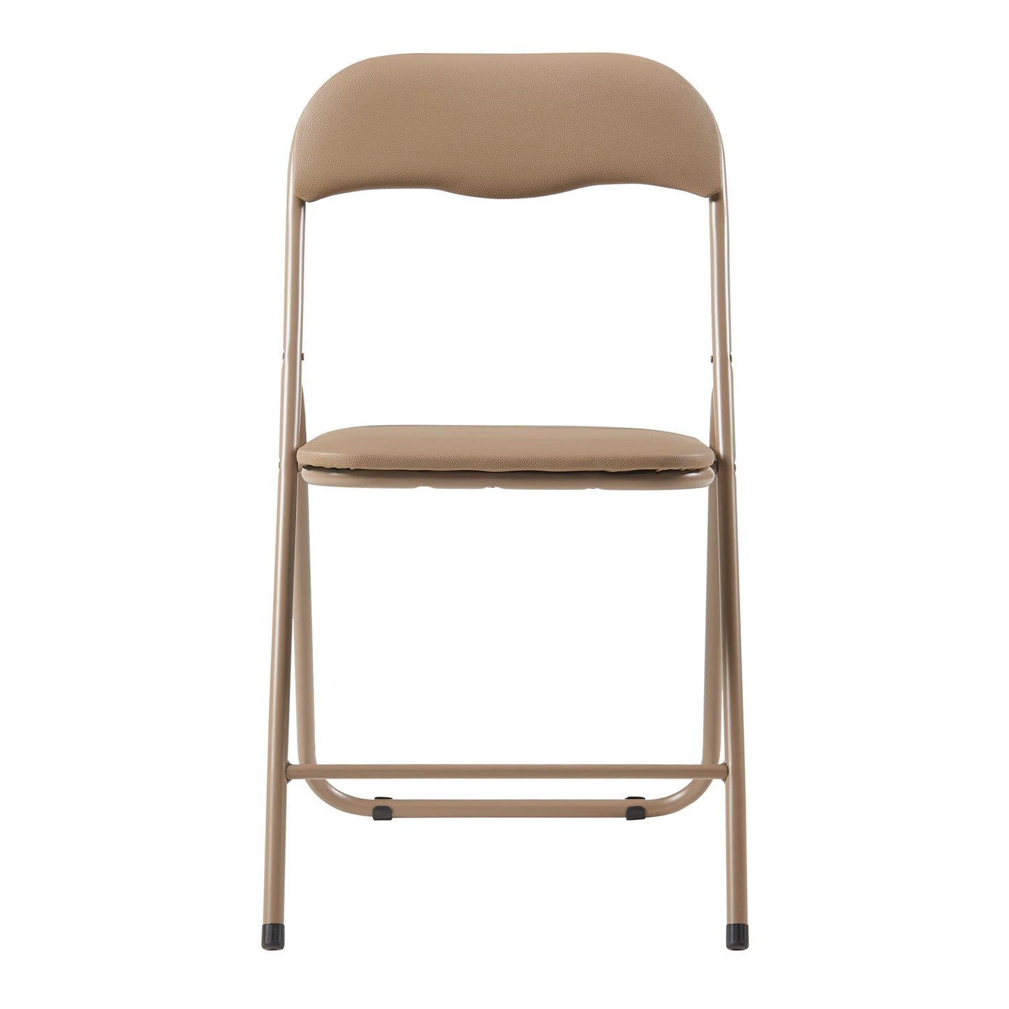 Panana Folding Chairs with Padded Cushion and Back, Metal Chairs for Home and Office,Indoor and Outdoor Foldable Chairs (Kahki, 6 Pack)