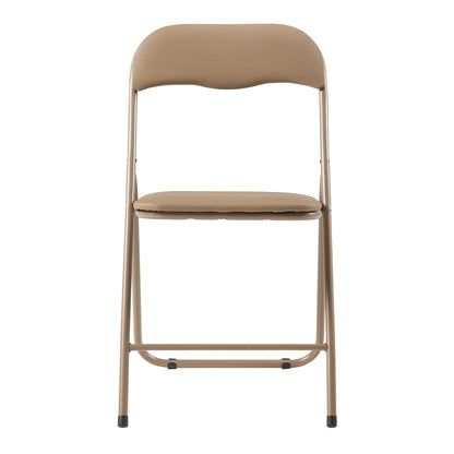 Panana Folding Chairs with Padded Cushion and Back, Metal Chairs for Home and Office,Indoor and Outdoor Foldable Chairs (Kahki, 6 Pack)