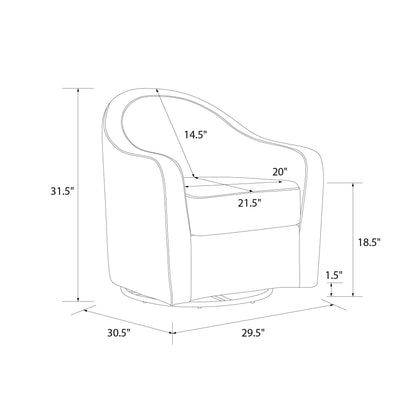 DHP Swivel Curved Accent Chair