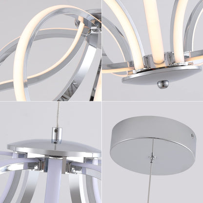 UPDATE: DEAD! Modern LED Chandelier,Chrome Hanging Pendant Lights,Easy Install Suitable for Dining Room Living Room Bedroom Kitchen and Corridor (10 Light, Silver)