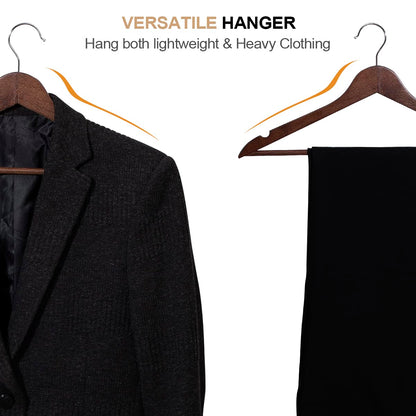 ELONG HOME Wooden Suit Hangers 30 Pack
