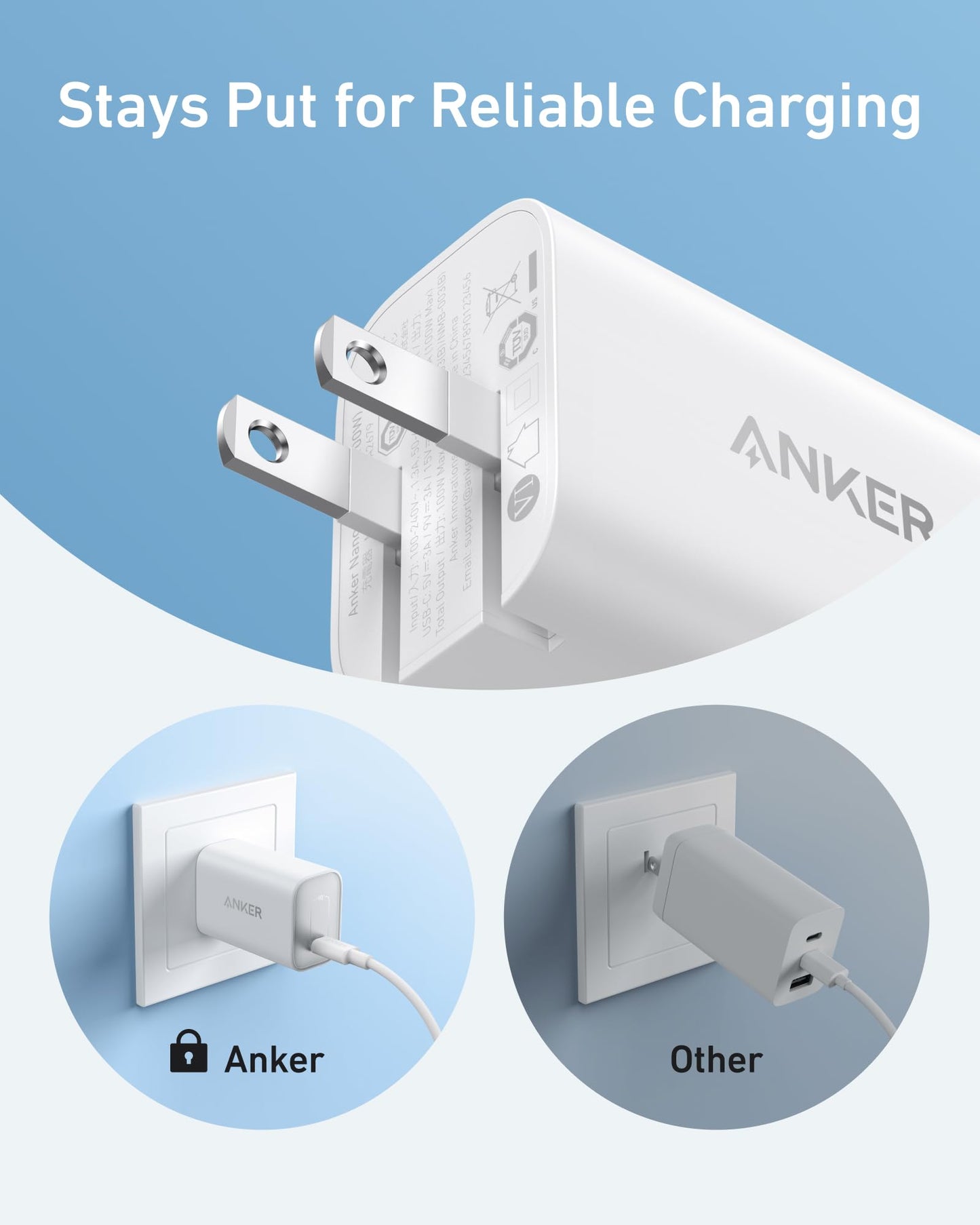100W Anker Foldable Type C Charger with Cable