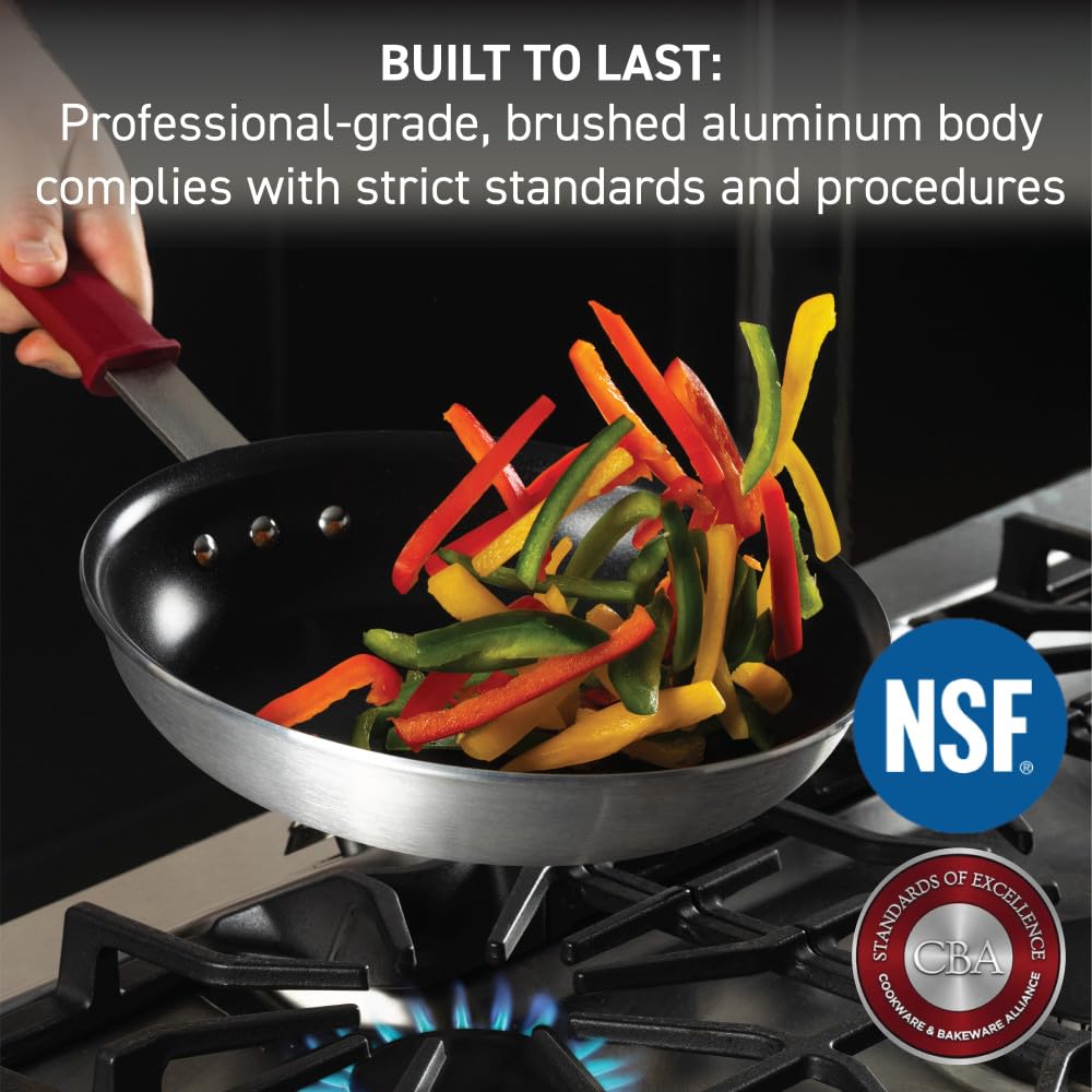 T-fal Professional VX3 Brushed Nonstick with Stainless Steel Handle Fry Pan 12 Inch, Oven Broiler Safe 400F Cookware, Pots and Pans, Restaurant Grade, Certified by the NSF and CBA, Black