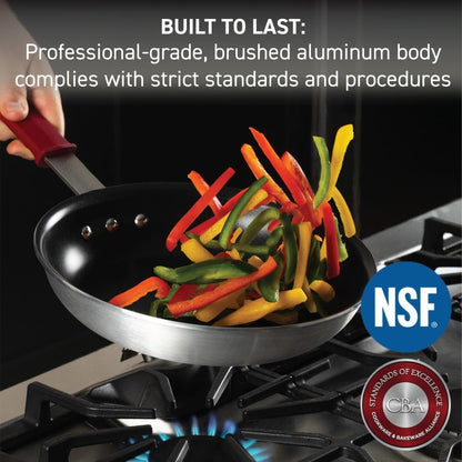 T-fal Professional VX3 Brushed Nonstick with Stainless Steel Handle Fry Pan 12 Inch, Oven Broiler Safe 400F Cookware, Pots and Pans, Restaurant Grade, Certified by the NSF and CBA, Black