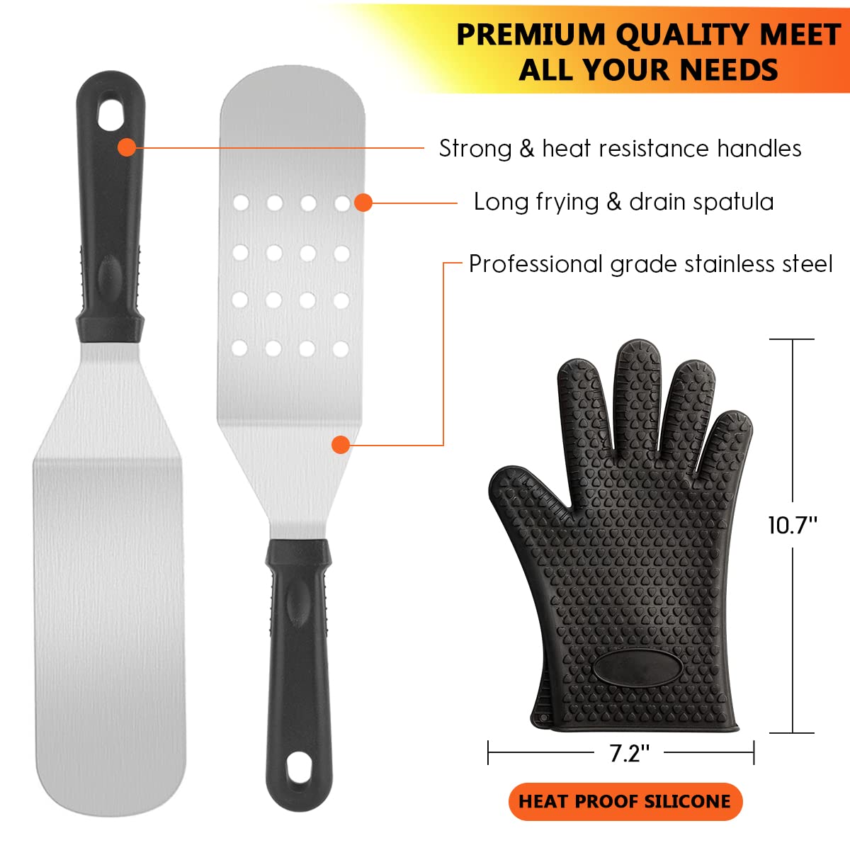 Griddle Accessories Kit for BBQ and Grilling