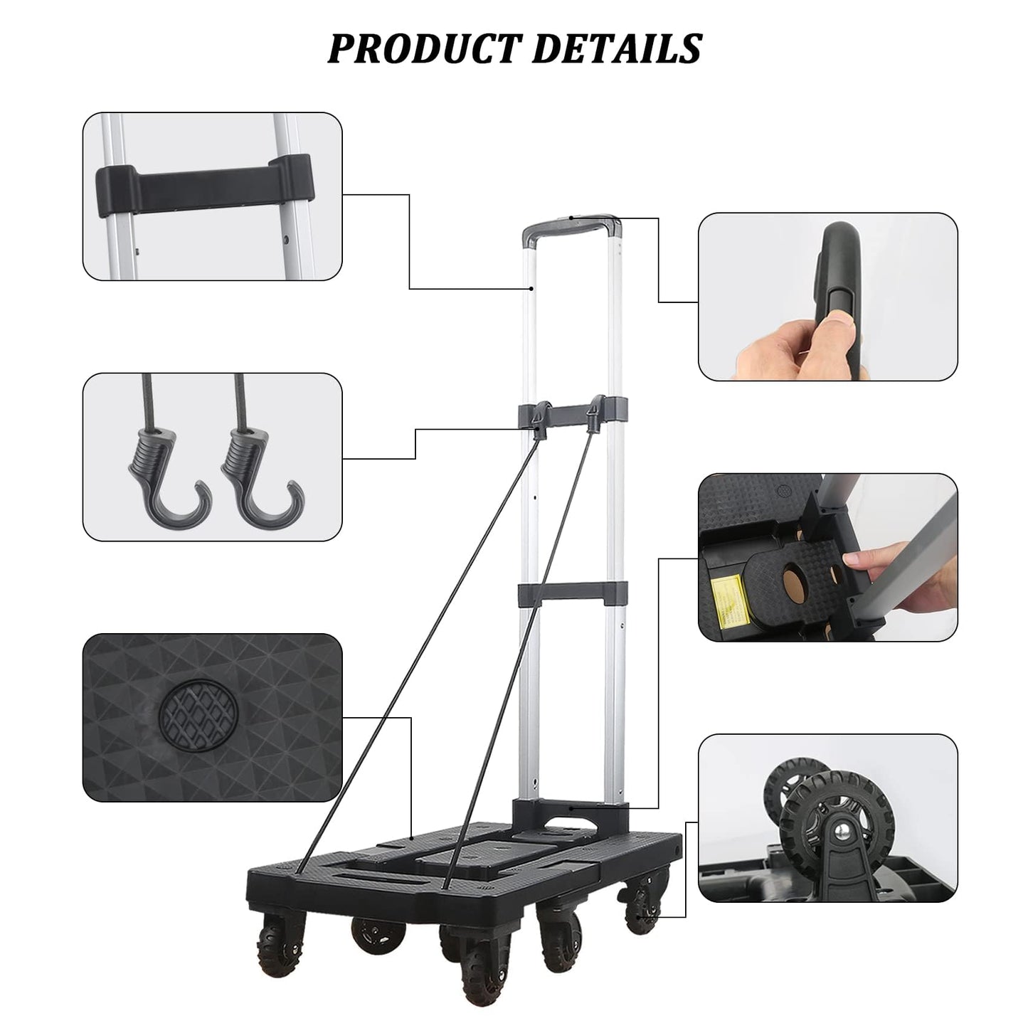 Folding Hand Truck Dolly with Adjustable Handle