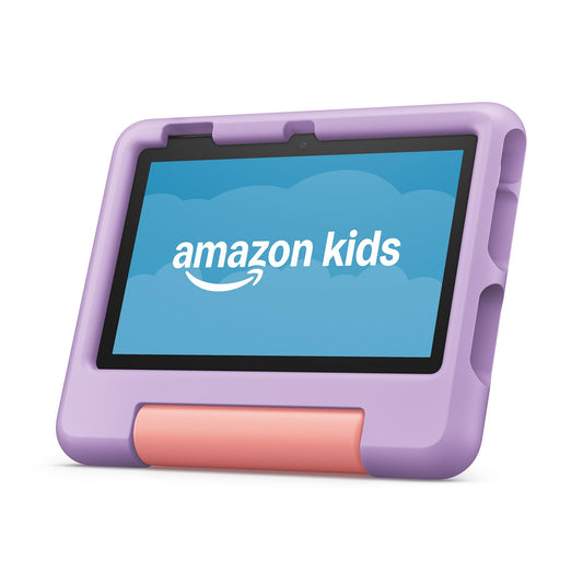 Amazon Fire 7 Kids tablet (newest model) ages 3-7. Top-selling 7" kids tablet on Amazon. Includes 6 months of ad-free and exclusive content, easy parental controls, 10-hr battery, 16 GB, Purple