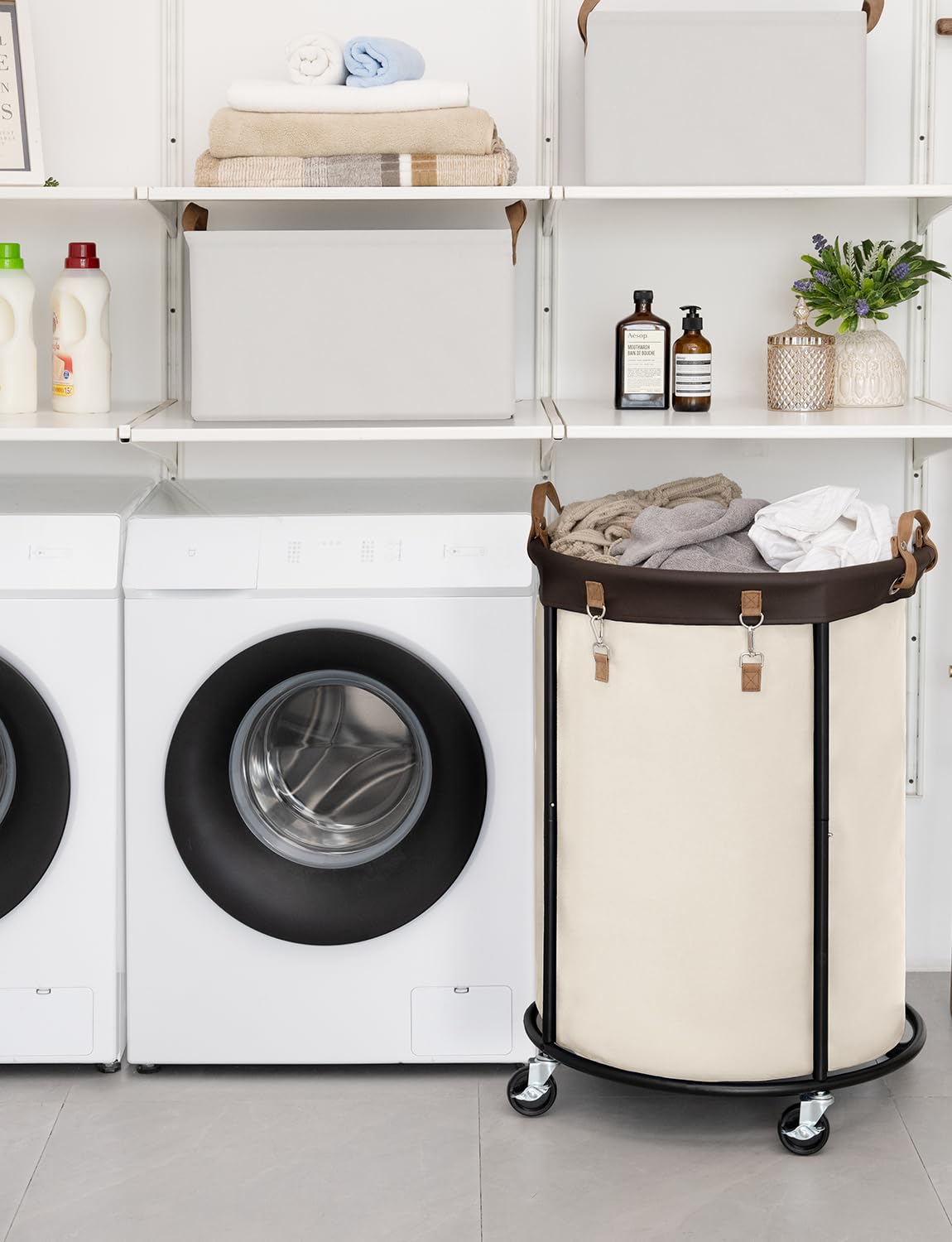 Rolling Laundry Basket with Wheels by StorageWorks