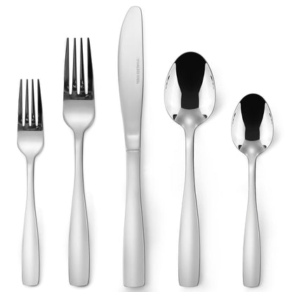 Barbbon Silverware Set, Mirror Polished 20-Piece Stainless Steel Flatware Set,Kitchen Utensil Set Service for 4,Tableware Cutlery Set for Home and Restaurant, Dishwasher Safe