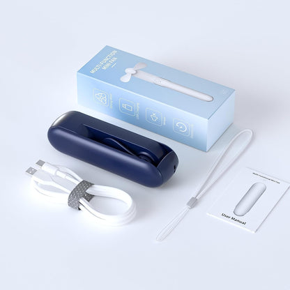 Handheld Mini Fan with USB Rechargeable 1000mAh Battery, Portable Hand Held Lash Fan for Makeup with 13 Woking Hours, Small Foldable Pocket Fans for Travel, Gifts for Women - Dark Blue