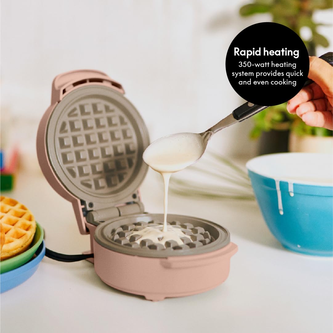 Mini Waffle Maker with Customizable Plates