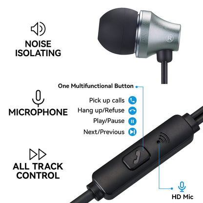 iRAG Noise-Isolating Wired Earbuds with Mic