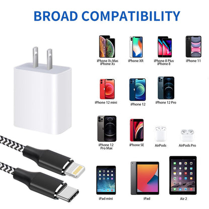 Fast iPhone 20W PD USB C Charger, 2 Pack