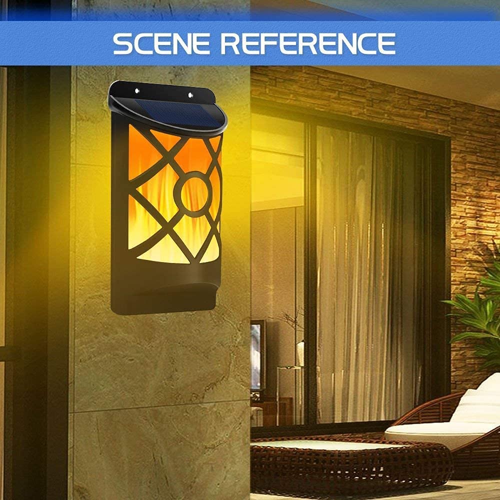 Solar Flame Lights Outdoor Waterproof Flickering LED