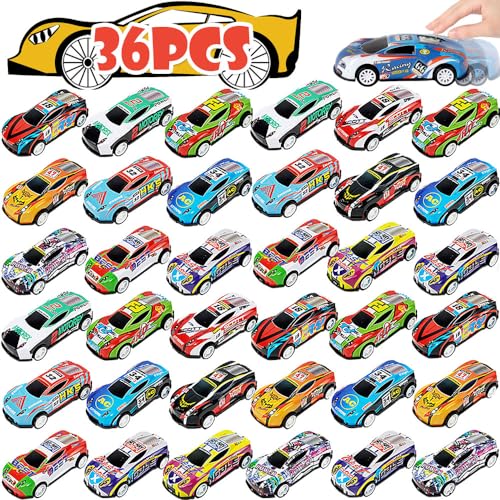 36 Pack Mini Die-Cast Pull Back Toy Cars