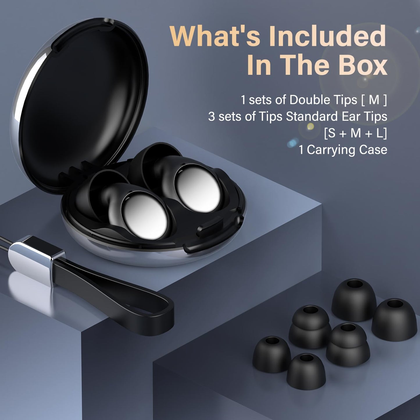 Silicone Ear Plugs with Carrying Case, 35dB