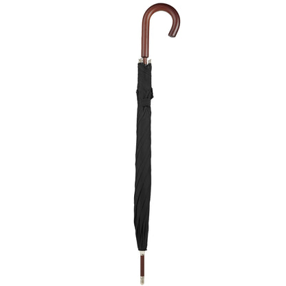Totes Auto Open Black J Stick Umbrella