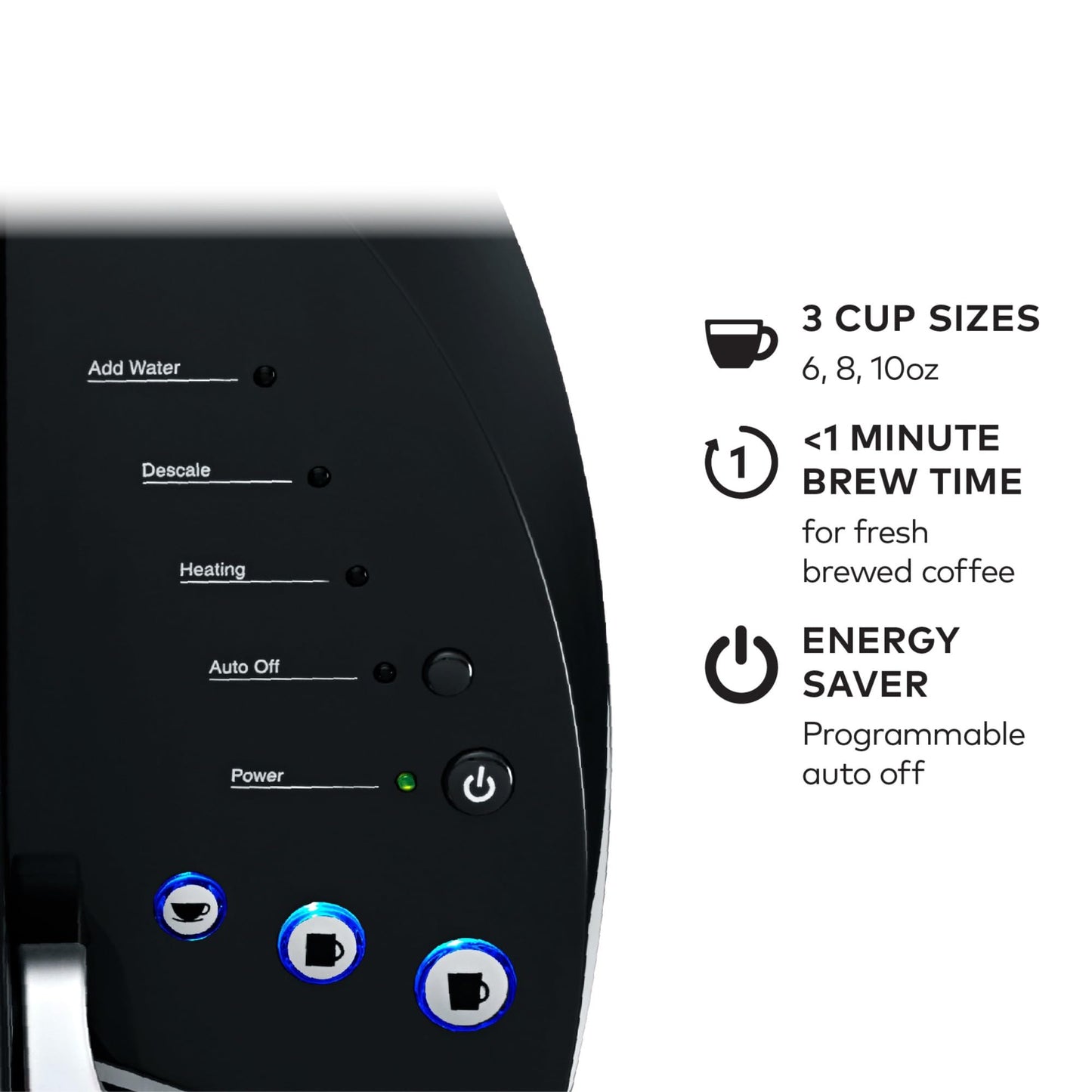 Keurig K-Classic Single Serve K-Cup Pod Coffee Maker, with 3 Brew Sizes, 48oz Removable Reservoir, Black