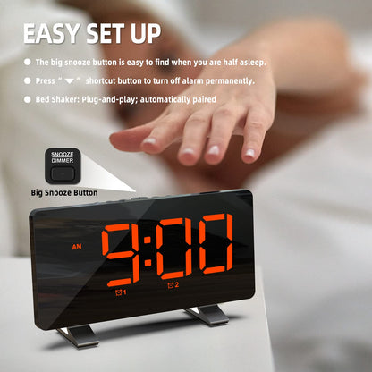 Vibrating Alarm Clock with Bed Shaker