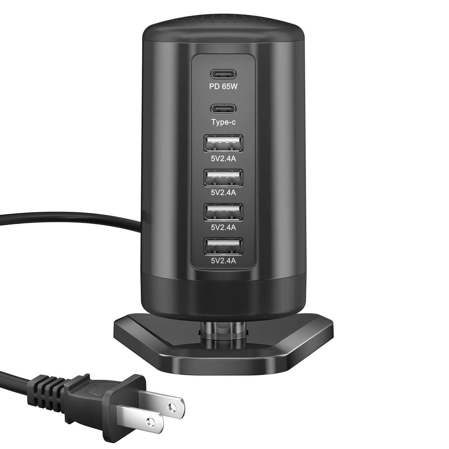 Nexwell 160W USB C Charger, 6 Ports GaN III Fast Desktop Charger with 3 USB-C +3 USB-A, 65W Laptop Power Adapter for MacBook Pro/Air, iPad, iPhone 15/15 Pro Max/15 Plus, Galaxy 24/23 (100W)