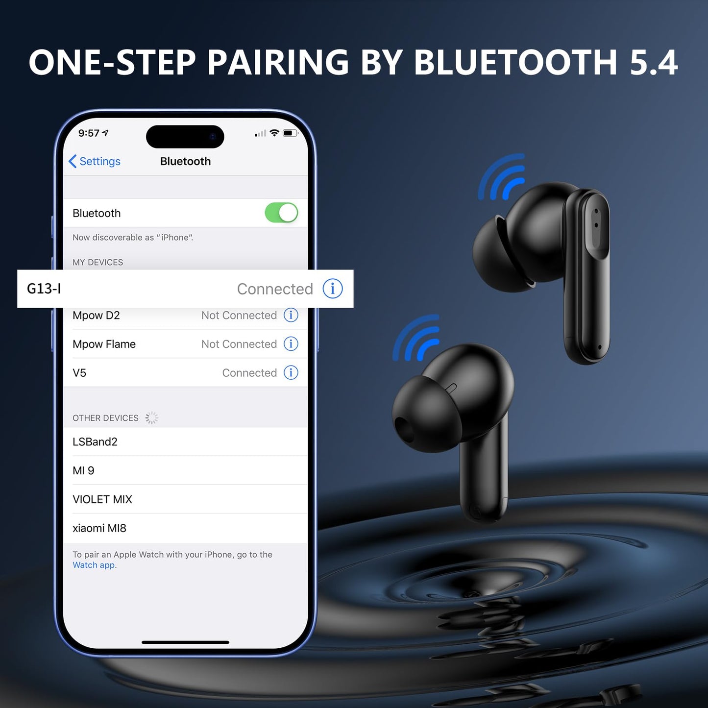 Wireless Earbuds with 42H Playtime and Mic
