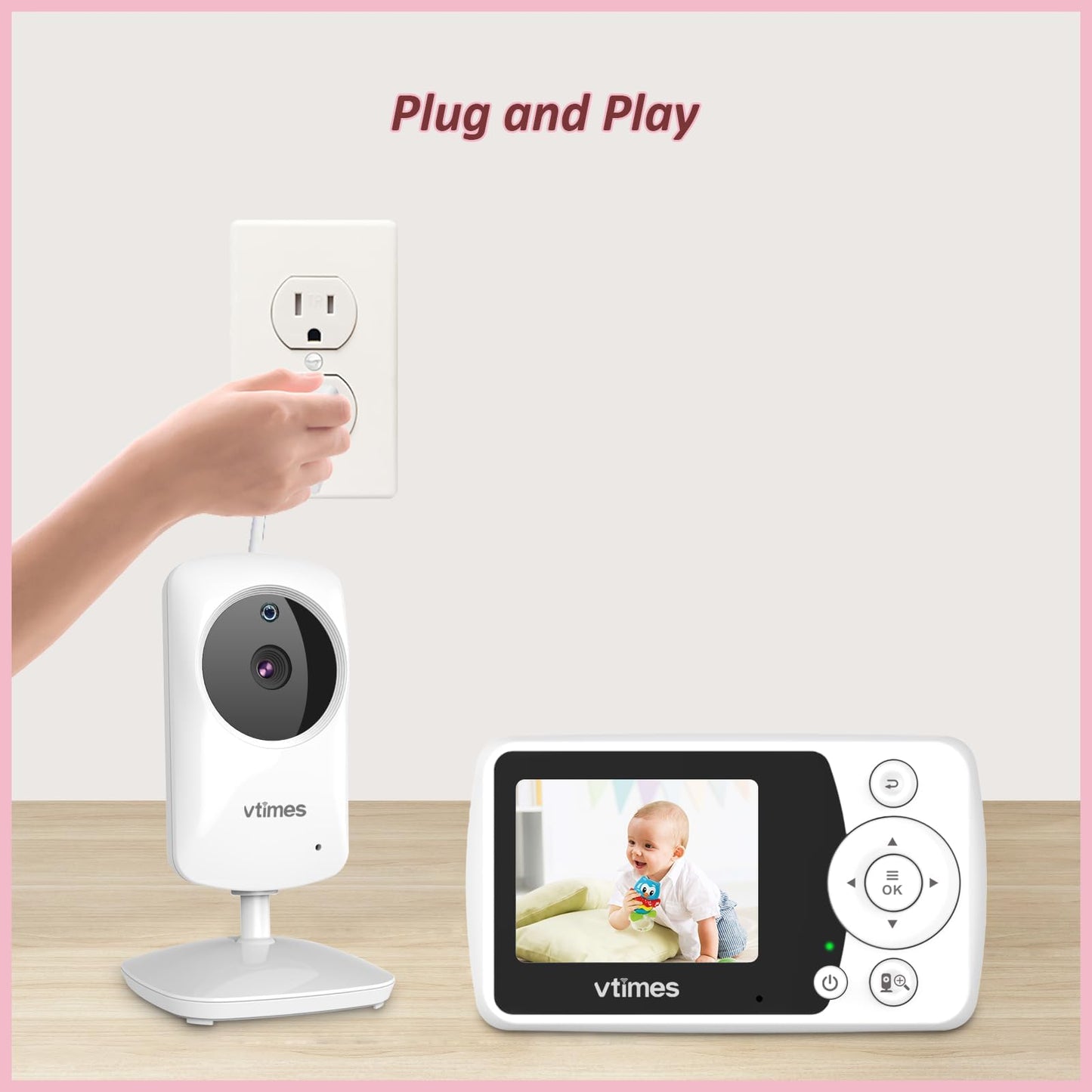 Video Baby Monitor with Night Vision & Audio
