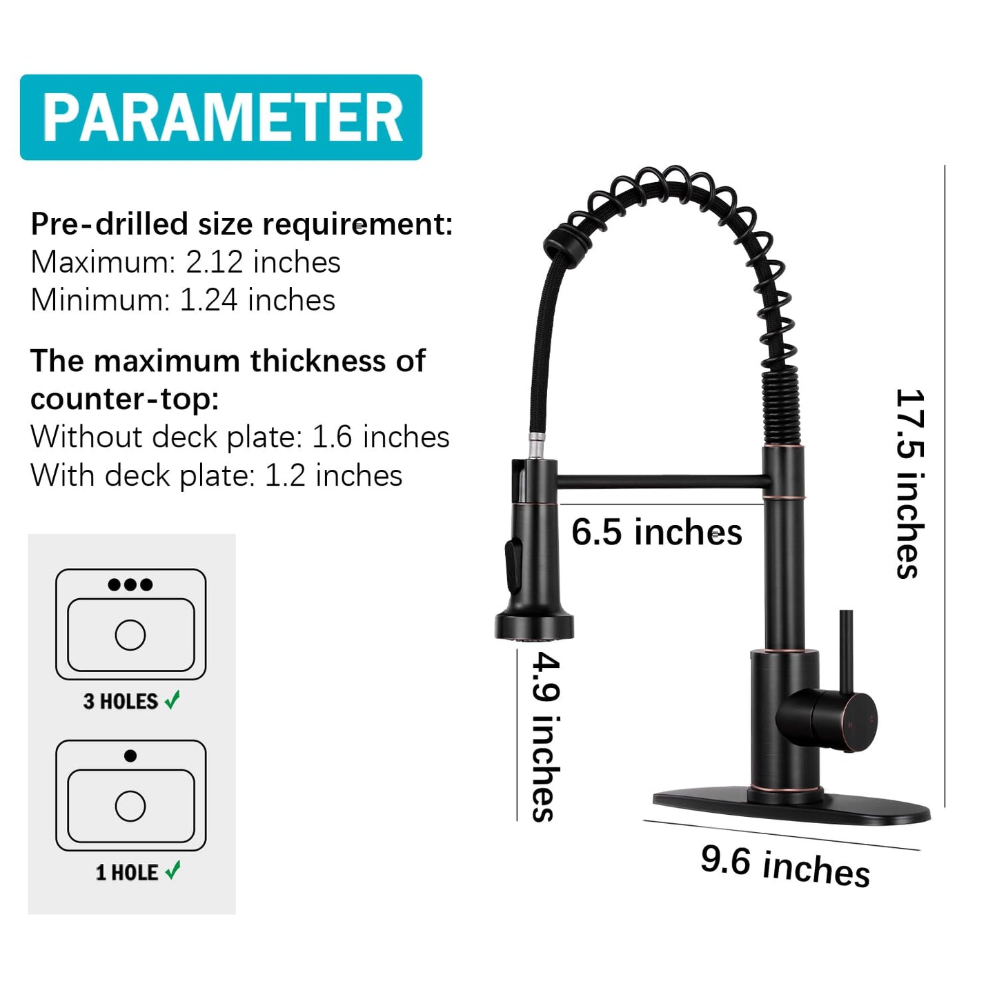 HGN Pull Down Kitchen Faucet with Sprayer
