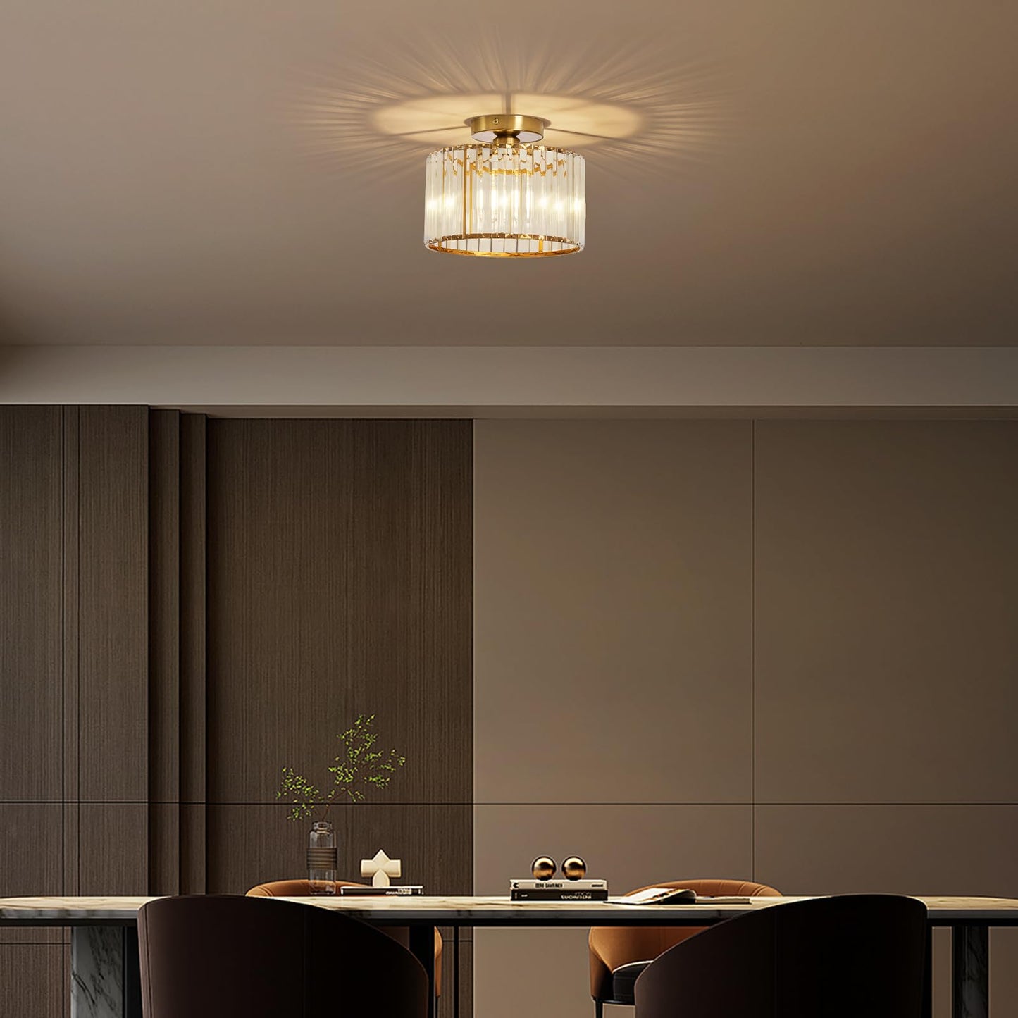 Modern Gold Semi Flush Mount Ceiling Light
