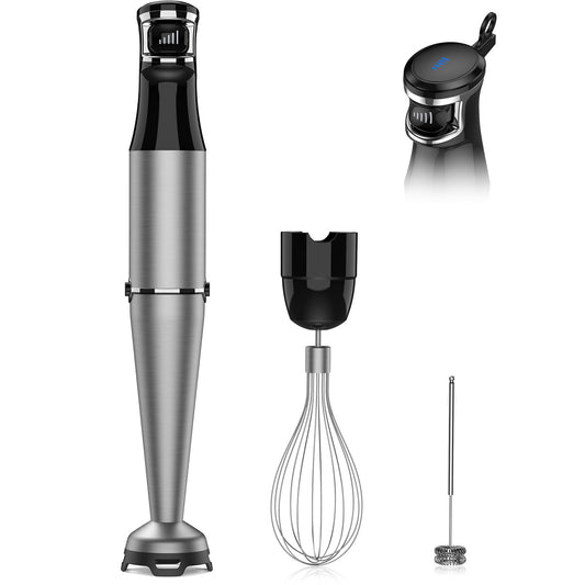 1100W Handheld Immersion Blender with Whisk & Frother