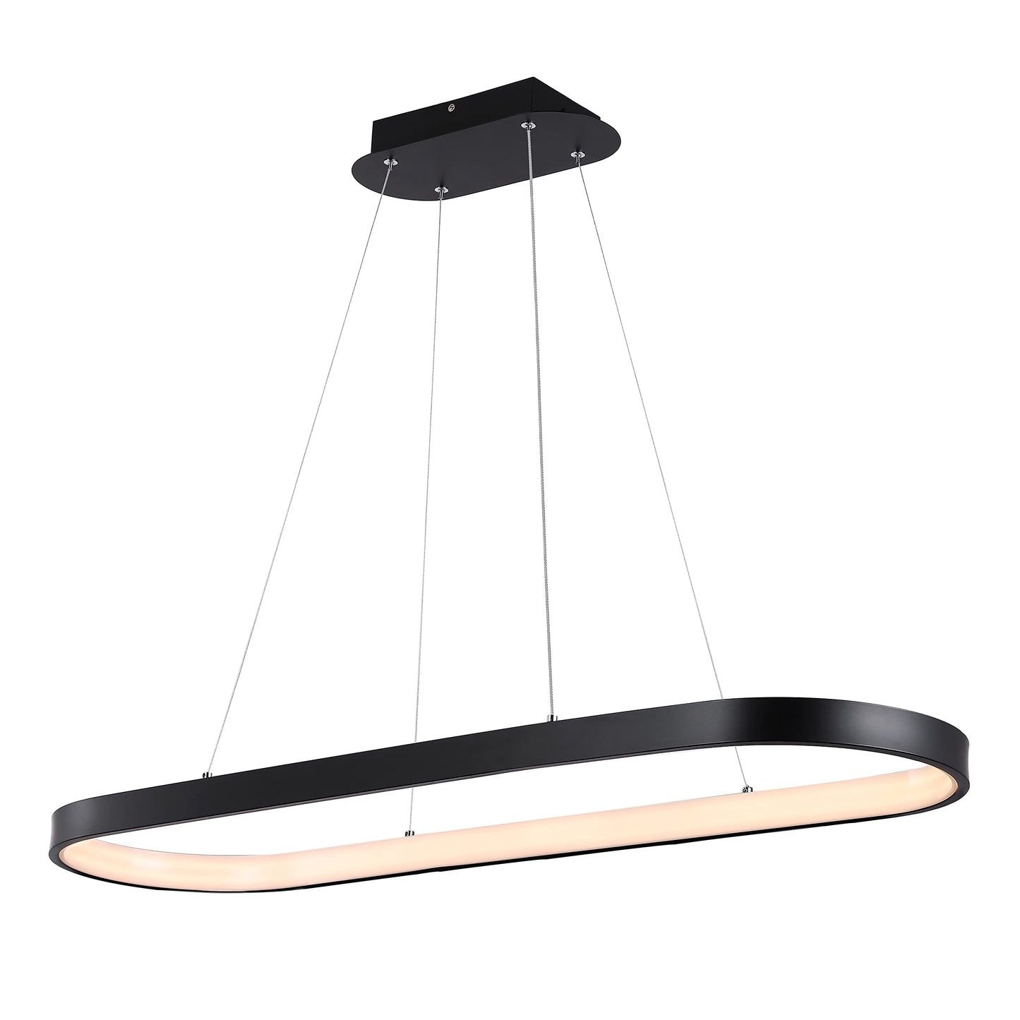 JONATHAN Y JYL7120A Nolan 38.75" Modern Bohemian Iron Linear Integrated LED Pendant Coastal Contemporary Adjustable Dining Room Living Room Kitchen Island Foyer Bedroom Hallway, Black