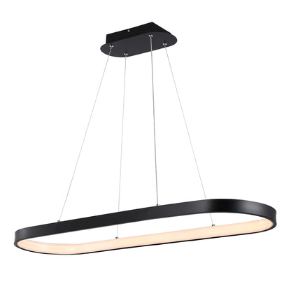 JONATHAN Y JYL7120A Nolan 38.75" Modern Bohemian Iron Linear Integrated LED Pendant Coastal Contemporary Adjustable Dining Room Living Room Kitchen Island Foyer Bedroom Hallway, Black