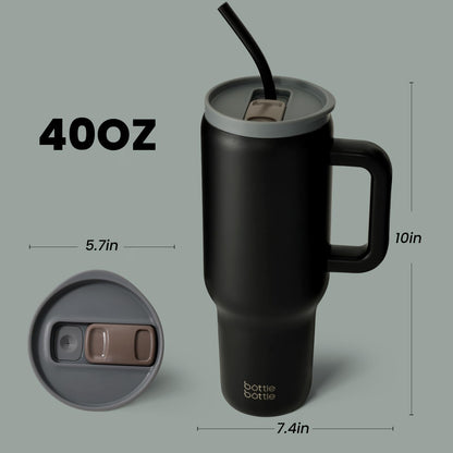 40 oz Stainless Steel Tumbler with Straw