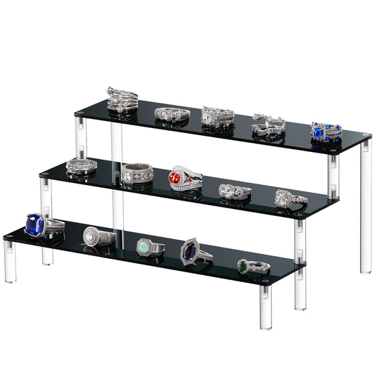 Acrylic Display Risers,Perfume Organizer,Display Riser,Cupcake Display Stand Steps, Organizer Shelf Stand for Figures, Dessert, Cosmetics, Lotion, Cream and Cologne Organizer