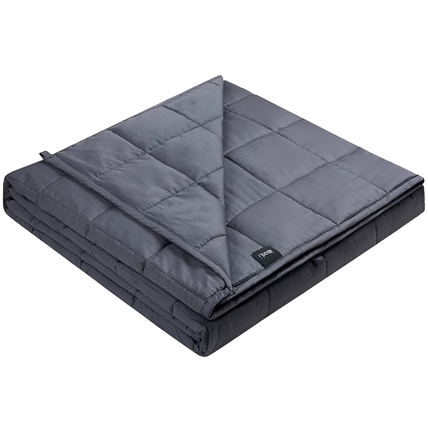 ZonLi Weighted Blanket (60"x80", 15 lbs, Grey), Queen Size Weighted Blanket for Adults, High Breathability Heavy Blanket with Glass Beads