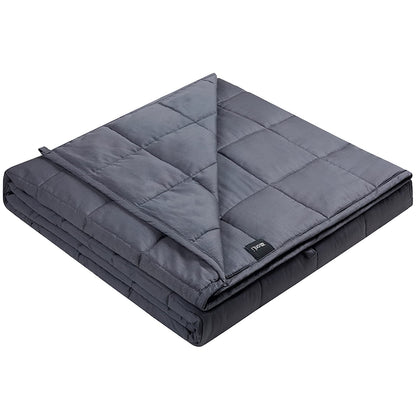 ZonLi Weighted Blanket (60"x80", 15 lbs, Grey), Queen Size Weighted Blanket for Adults, High Breathability Heavy Blanket with Glass Beads