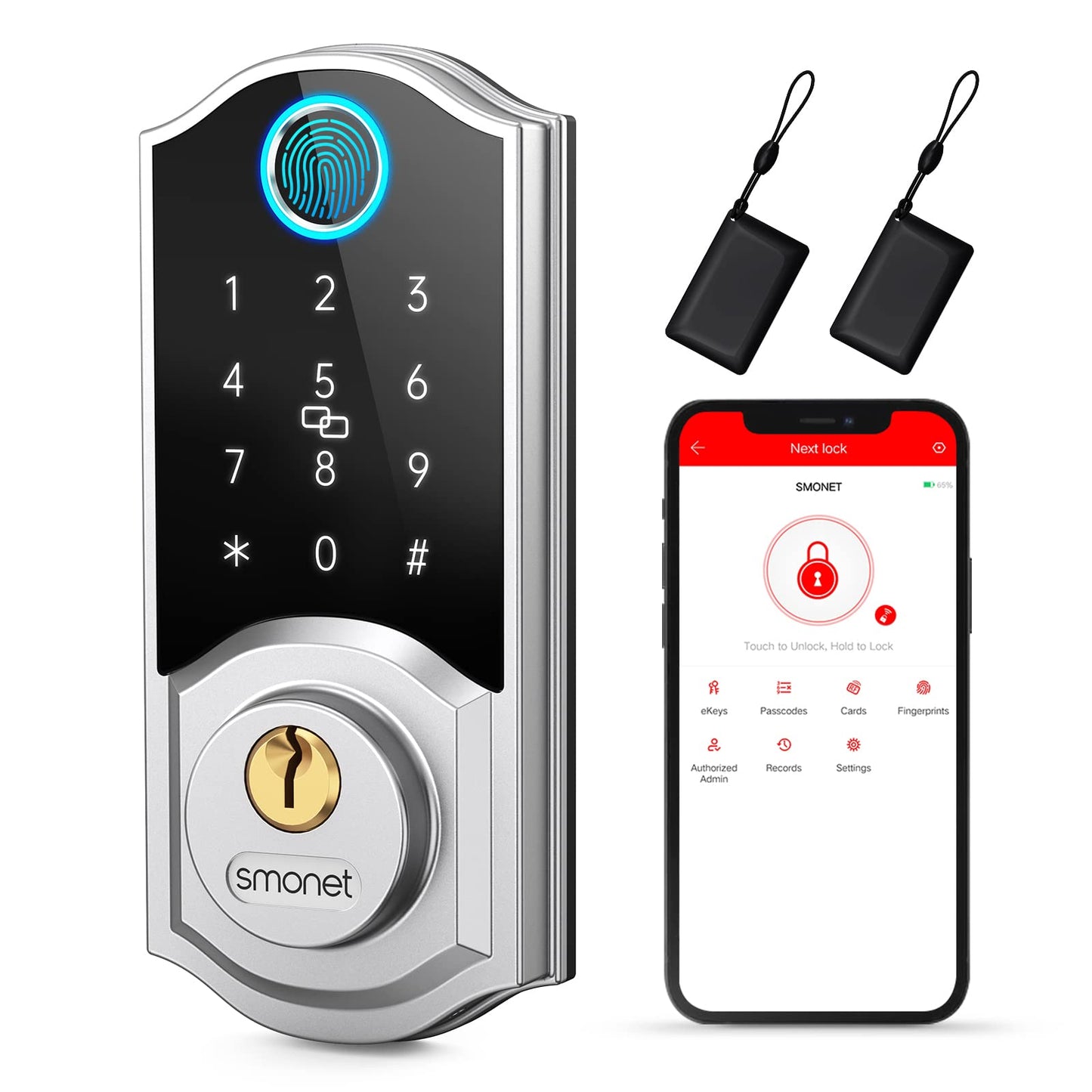 SMONET Smart Fingerprint Deadbolt Door Lock