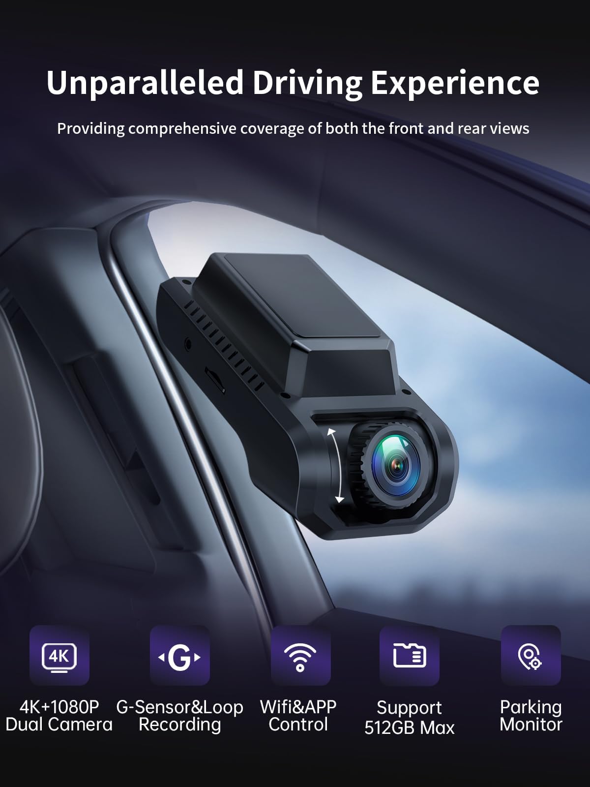 4K Dual Dash Cam with WiFi and GPS