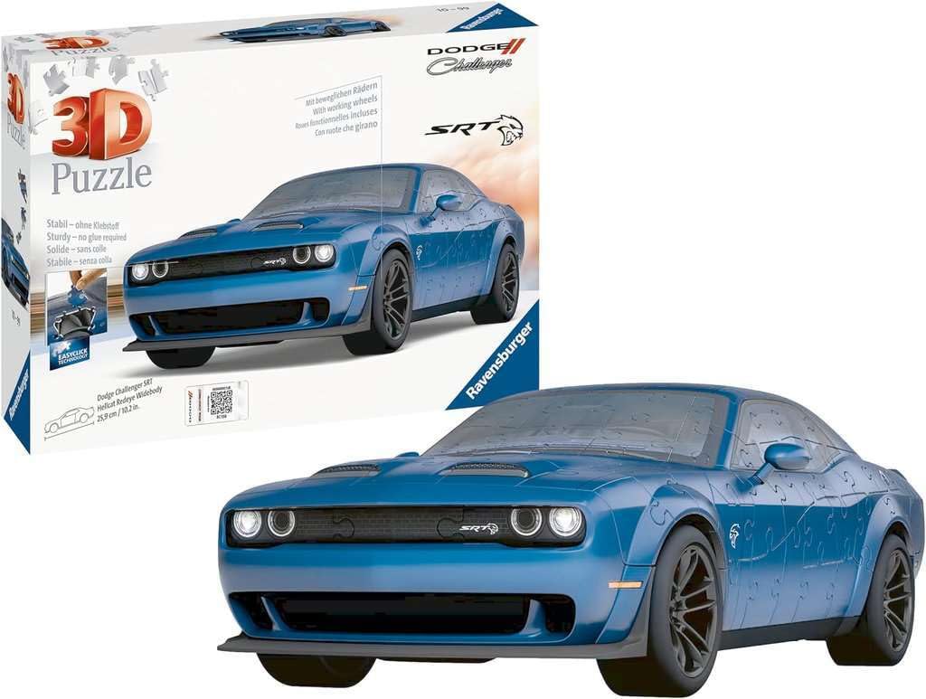 Ravensburger Dodge Challenger SRT® Hellcat Redeye Widebody 108 Piece 3D Jigsaw Puzzle for Kids and Adult - 11283 - Easy Click Technology Means Pieces Fit Together Perfectly