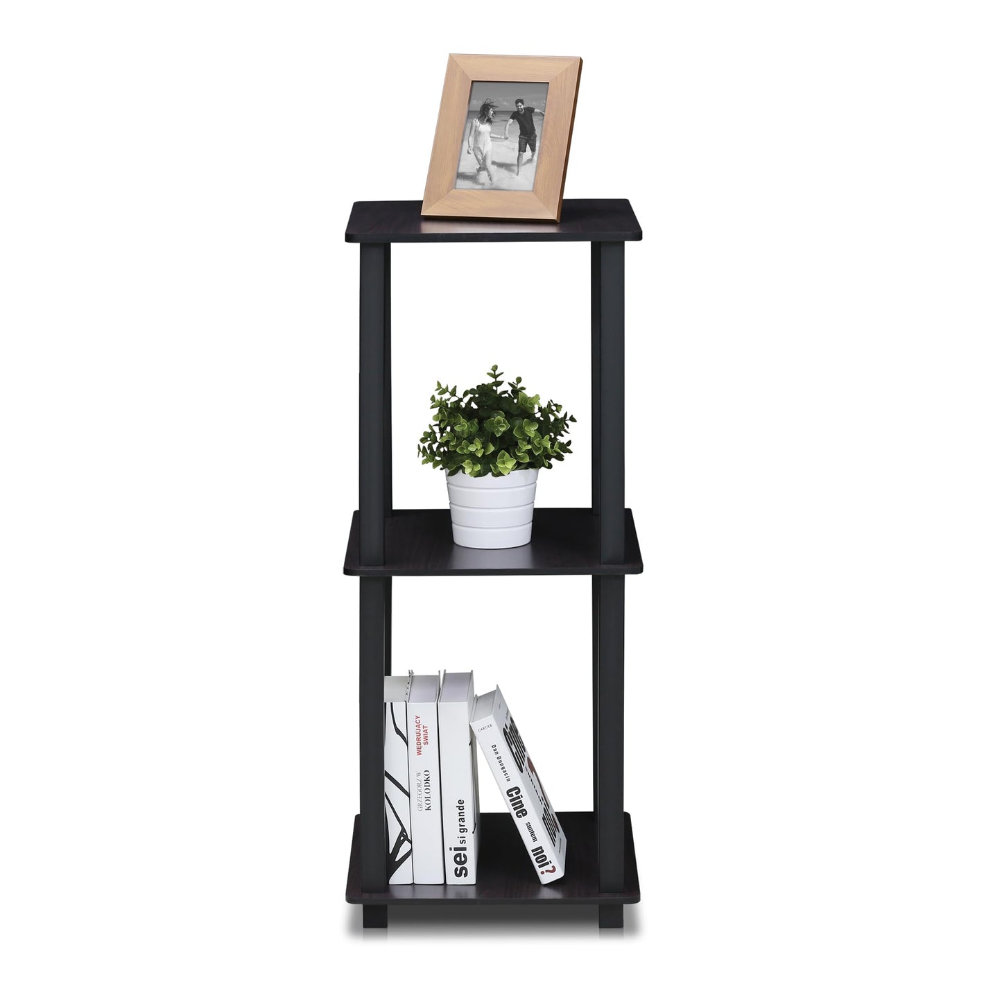 Furinno Set of 2 Dark Walnut End Tables