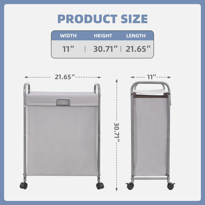 Rolling Laundry Hamper with Lid and Wheels