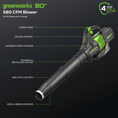 80V Cordless Lawn Mower with Blower & Trimmer